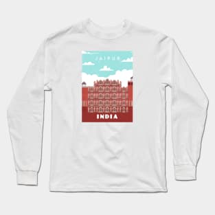 Jaipur, India. Retro travel poster Long Sleeve T-Shirt